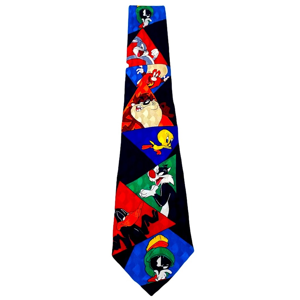 Warner Bros Looney Tunes Silk Tie Taz Bugs Bunny - Picture 2 of 5